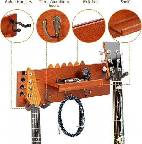 Multipurpose Instrument Wall Hook Wood Construction Soft Padding Guitar Stand for Holds Guitars Ukuleles Securely Wooden Guitar Hook in Kuwait
