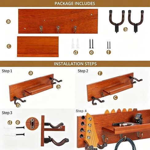 Multipurpose Instrument Wall Hook Wood Construction Soft Padding Guitar Stand for Holds Guitars Ukuleles Securely Wooden Guitar Hook in Kuwait
