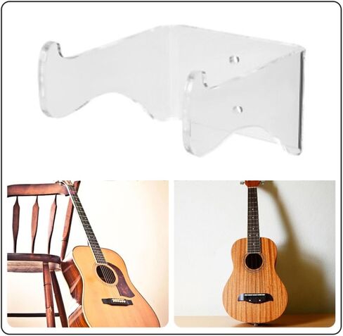 Guitar Wall Mount Hanger for Space Saving Storage Stylish Clear Acrylic Design for Guitars Violins and Ukuleles in Kuwait