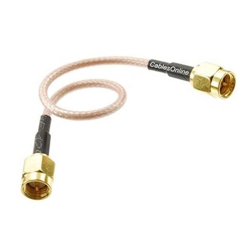 CablesOnline، كابل SMA ذكر 6 بوصة إلى SMA ذكر مطلي بالذهب RG316 كبل RF منخفض الخسارة، RF-MC100 in Kuwait