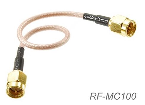 CablesOnline، كابل SMA ذكر 6 بوصة إلى SMA ذكر مطلي بالذهب RG316 كبل RF منخفض الخسارة، RF-MC100 in Kuwait