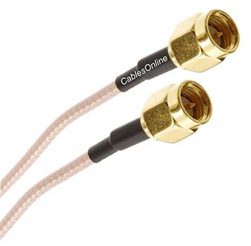 CablesOnline، كابل SMA ذكر 6 بوصة إلى SMA ذكر مطلي بالذهب RG316 كبل RF منخفض الخسارة، RF-MC100 in Kuwait