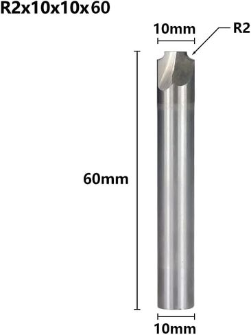 1pcs HSS Corner Rounding End Mill R1.0-R12 Corner Rounding Chamfer End Mill HSS Metal Milling Tool Milling Cutter(R2x10x10x60L) in Kuwait