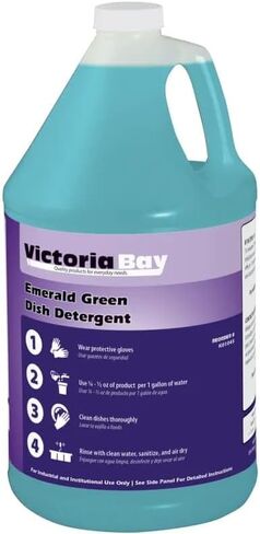 Victoria Bay Emerald Green Commercial Liquid Dishwashing Machine Soap Detergent, Gallon, 4/Case in Kuwait