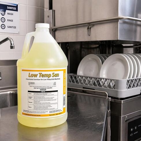 Low Temp Commercial Dish Machine Sanitizer, 1 Gallon Concentrated Liquid, 4 Case Pack in Kuwait