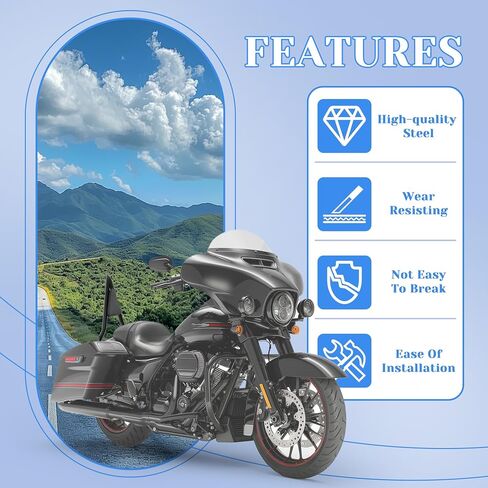 HECASA Detachable Backrest Sissy Bar Compatible with 2009-2024 Harley Touring Models Street Road Electra Glide Road King CVO Ultra Limited Low Back Rest Luggage Rack (22 Inches Black) in Kuwait