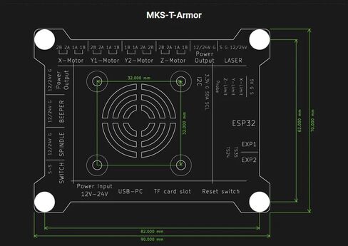 Makerbase MKS DLC32 V2.1 وحدة تحكم غير متصلة بالإنترنت 32 بت ESP32 WiFi GRBL TFT شاشة تعمل باللمس لآلة النقش بالليزر لسطح المكتب (TYPE-14) in Kuwait