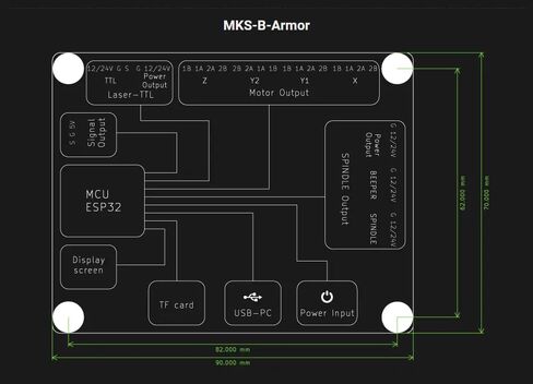 Makerbase MKS DLC32 V2.1 وحدة تحكم غير متصلة بالإنترنت 32 بت ESP32 WiFi GRBL TFT شاشة تعمل باللمس لآلة النقش بالليزر لسطح المكتب (TYPE-14) in Kuwait