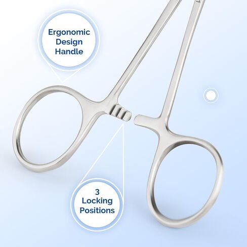 JMU Surgical Hemostatic Forceps 5" Straight, Stainless Steel Locking Tweezer Clamps, for Surgical, Dental and Craft Use in Kuwait
