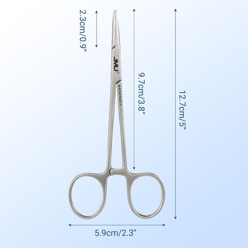 JMU Surgical Hemostatic Forceps 5" Straight, Stainless Steel Locking Tweezer Clamps, for Surgical, Dental and Craft Use in Kuwait