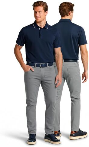 Cole Haan Zerogrand 5 Pocket Golf Pants for Men - Classic Fit Men’s Pants with Tech Mesh Pockets & Adaptive Stretch Waistband in Kuwait