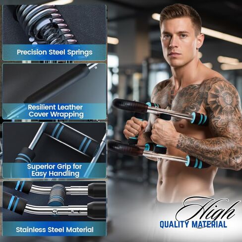 Livingstones Designs 5-in-1 Twister Arm Trainer مع حقيبة، زوج قفازات، زجاجة ومقبض يدوي، معدات تمرين الصدر قابلة للتعديل، مدرب الذراع للرجال، مدرب الصدر للرجال، تدريب عضلات الكتف in Kuwait