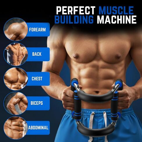 Livingstones Designs 5-in-1 Twister Arm Trainer مع حقيبة، زوج قفازات، زجاجة ومقبض يدوي، معدات تمرين الصدر قابلة للتعديل، مدرب الذراع للرجال، مدرب الصدر للرجال، تدريب عضلات الكتف in Kuwait