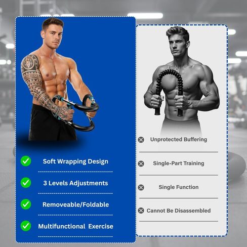 Livingstones Designs 5-in-1 Twister Arm Trainer مع حقيبة، زوج قفازات، زجاجة ومقبض يدوي، معدات تمرين الصدر قابلة للتعديل، مدرب الذراع للرجال، مدرب الصدر للرجال، تدريب عضلات الكتف in Kuwait