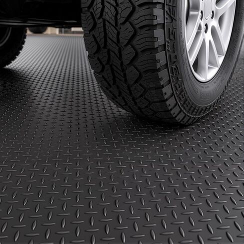 7.5 x 17 FT Garage Floor Mat, Thickened PVC Parking Mat, Anti-Slip Garage Floor Runner & Protector Mat Fits for SUVs, Compact SUV, Sports Car, Heavy Motorcycle, Golf Cart in Kuwait