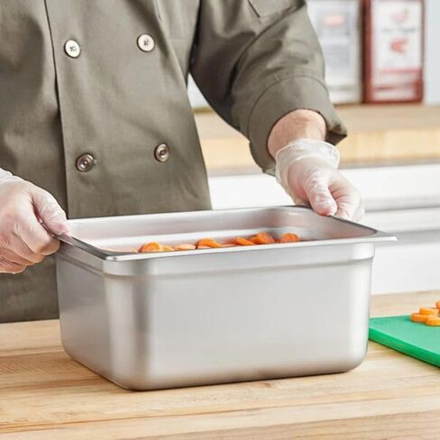 Soro Essentials- Half Size 6" Deep Stainless Steel Steam Table Pan 22 Gauge- Flat Edge Anti Jam Steam Pans Food Pan Commercial Food Pan for Hotel Party Buffet Catering Supplies in Kuwait