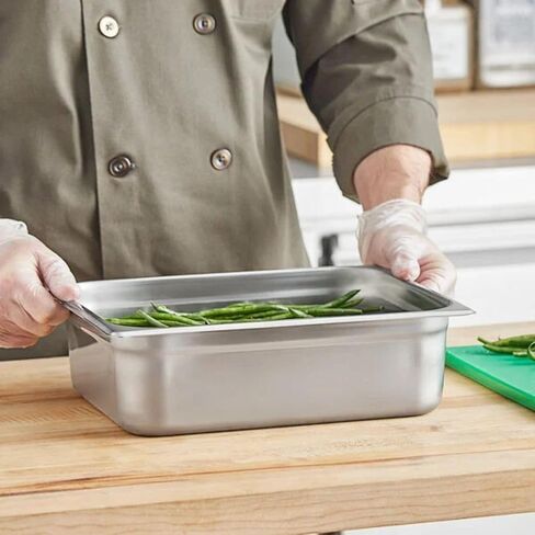 Soro Essentials- Half Size 4" Deep Stainless Steel Steam Table Pan 22 Gauge- Flat Edge Anti Jam Steam Pans Food Pan Commercial Food Pan for Hotel Party Buffet Catering Supplies in Kuwait