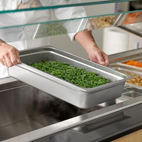 Soro Essentials- Full Size 4" Deep Stainless Steel Steam Table Pan 22 Gauge- Flat Edge Anti Jam Steam Pans Food Pan Commercial Food Pan for Hotel Party Buffet Catering Supplies in Kuwait