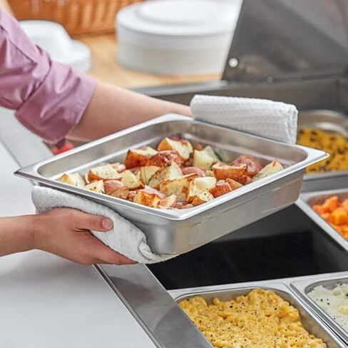 Soro Essentials- Half Size 2-1/2" Deep Stainless Steel Steam Table Pan 22 Gauge- Flat Edge Anti Jam Steam Pans Food Pan Commercial Food Pan for Hotel Party Buffet Catering Supplies in Kuwait