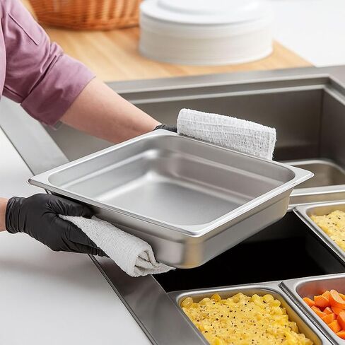 Soro Essentials- Half Size 2-1/2" Deep Stainless Steel Steam Table Pan 22 Gauge- Flat Edge Anti Jam Steam Pans Food Pan Commercial Food Pan for Hotel Party Buffet Catering Supplies in Kuwait