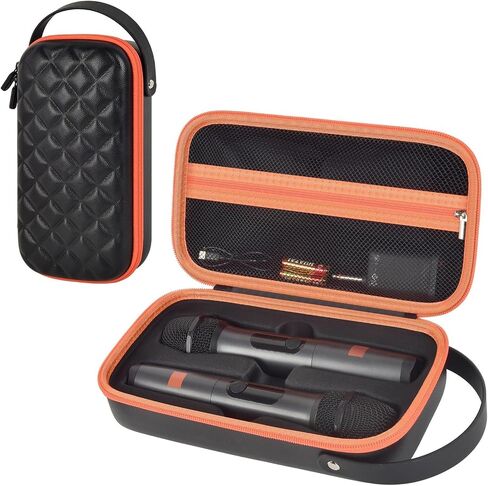 Wireless Microphone Case For JBL Wireless Two Microphone System, Handheld Dual Mic Portable Bag for Singing or Karaoke for Receivers, Adapters, AA Batteries and Other Accessories(Box Only-Black) in Saudi Arabia