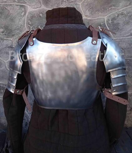 Chest Armor, Pair of Pauldrons Medieval Knight Breastplate Adult Costume for LARP Party Halloween Cosplay in Kuwait
