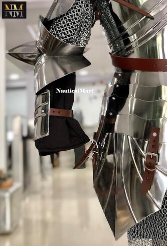صدرية من الفولاذ LARP من العصور الوسطى | درع LARP مقاس 18 | أحزمة جلدية قابلة للتعديل | حجم كبير | درع مصنوع يدويًا لإعادة تمثيل الأدوار والأزياء التنكرية | نسخة تاريخية in Kuwait