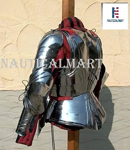 صدرية من الفولاذ LARP من العصور الوسطى | درع LARP مقاس 18 | أحزمة جلدية قابلة للتعديل | حجم كبير | درع مصنوع يدويًا لإعادة تمثيل الأدوار والأزياء التنكرية | نسخة تاريخية in Kuwait