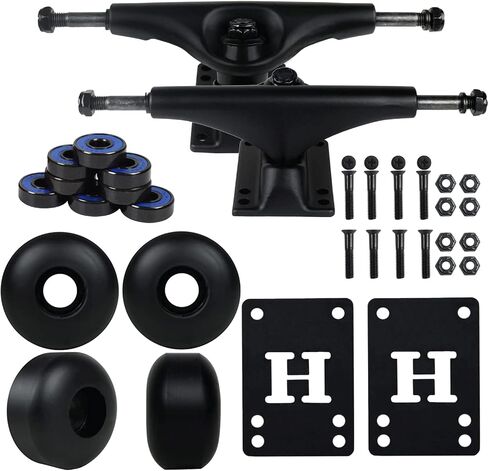 TGM 5.0 Black/Black Skateboard Trucks + 52mm Black Wheels Combo in Kuwait