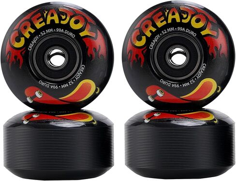 Skateboard Wheels 52mm 99A with Bearings, Set of 4 in Saudi Arabia