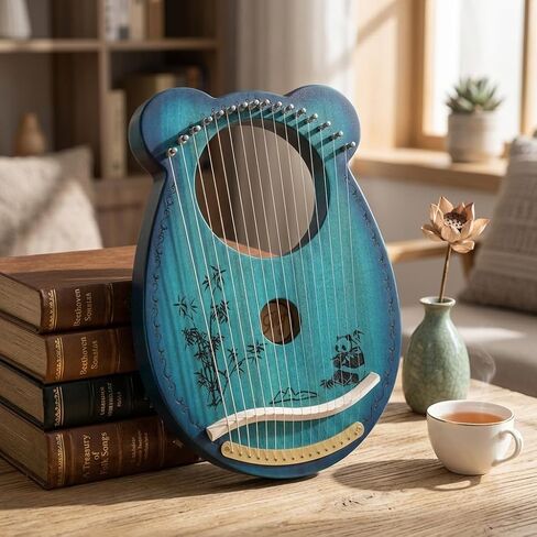 Lyre Harp، 16 سلسلة Arpa Instrumento Musical Panda Design Lap Harp Kit سلسلة أداة مع تحول وجع موالف حقيبة واللقطات in Kuwait