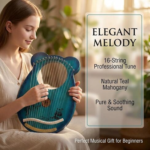 Lyre Harp، 16 سلسلة Arpa Instrumento Musical Panda Design Lap Harp Kit سلسلة أداة مع تحول وجع موالف حقيبة واللقطات in Kuwait