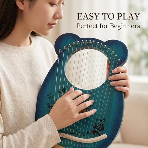 Lyre Harp، 16 سلسلة Arpa Instrumento Musical Panda Design Lap Harp Kit سلسلة أداة مع تحول وجع موالف حقيبة واللقطات in Kuwait