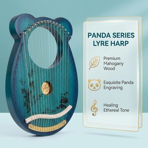 Lyre Harp، 16 سلسلة Arpa Instrumento Musical Panda Design Lap Harp Kit سلسلة أداة مع تحول وجع موالف حقيبة واللقطات in Kuwait