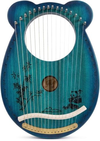 Lyre Harp، 16 سلسلة Arpa Instrumento Musical Panda Design Lap Harp Kit سلسلة أداة مع تحول وجع موالف حقيبة واللقطات in Kuwait