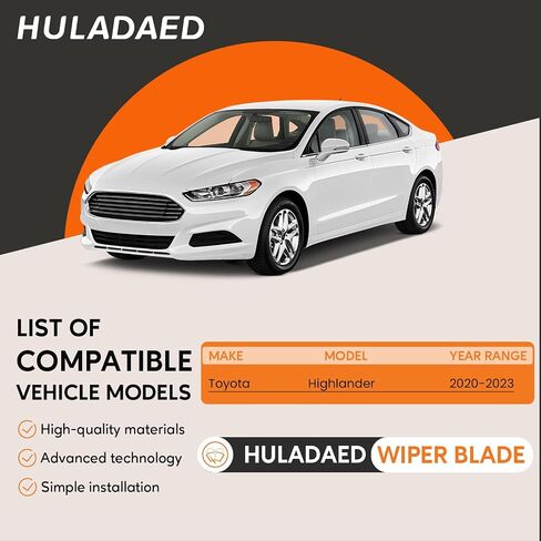 Huladaed® 24 Inch+19 بوصة وينشيلد ممسحة الشفرات لعام 2005-2009 Expenox 2013-2020 Impala (حزمة 2) ، شفرات ممسحة السيليكون الأمامية الممتازة All-Seasons in Kuwait