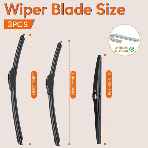 Huladaed® 24 Inch+19 بوصة وينشيلد ممسحة الشفرات لعام 2005-2009 Expenox 2013-2020 Impala (حزمة 2) ، شفرات ممسحة السيليكون الأمامية الممتازة All-Seasons in Kuwait