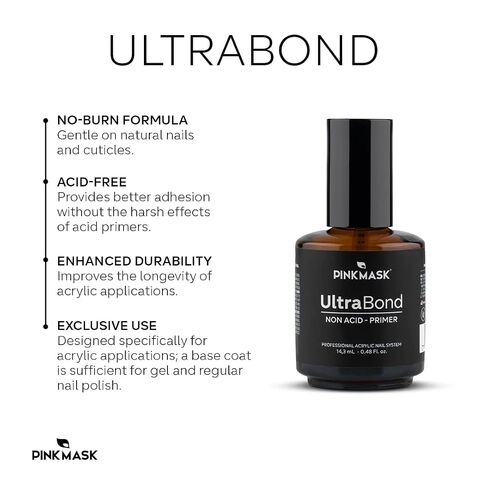 قناع وردي - برايمر Ultrabond خالي من الأحماض بدون حرق لأنظمة الأكريليك - 14.3 مل / 0.48 فلوريدا. أوز in Kuwait