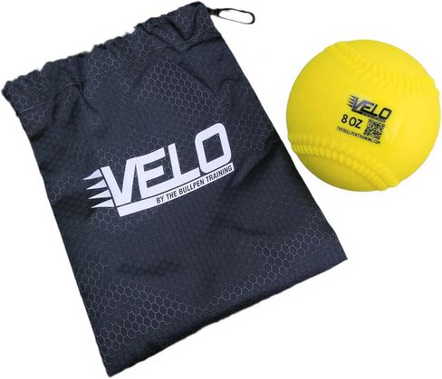 VELOball - كرة لينة بليومترية بوزن 8 أونصة - تحسين آليات الرمي وقوة الذراع وسرعتها - حجم التنظيم - أربطة وملمس مرتفع - تتضمن حقيبة حمل - من خلال تدريب Bullpen in Kuwait