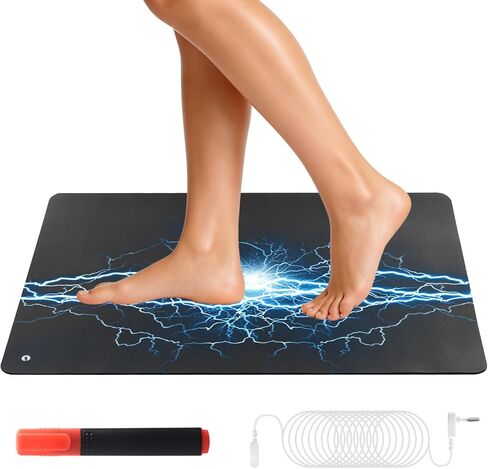 Grounding Well Earthing Mat for Feet, 24"x16" Grounding Pad with Easy Setup, 15 Ft Cord Durable & Comfortable - Stress Relief Antioxidant Balance, Better Sleep & Energy Boost in Kuwait