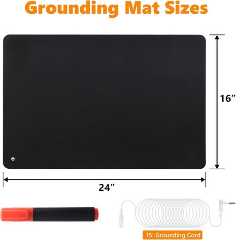 Grounding Well Earthing Mat for Feet, 24"x16" Grounding Pad with Easy Setup, 15 Ft Cord Durable & Comfortable - Stress Relief Antioxidant Balance, Better Sleep & Energy Boost in Kuwait