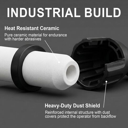 نظام LE LEMATEC AS118-2C Sandblaster الكامل - مجموعة مسدسات الرمل + ملحق فوهة طويلة + مجموعة ملحقات بأطراف سيراميك لإزالة الصدأ وحفر الزجاج والترميم التلقائي in Kuwait
