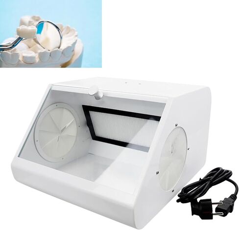 Fully Enclosed Dust Hood, Dental Dust Collector, with Dual Fans & LED Lights,Dental Tools, Desktop Containment Box, for Dental Labs Dust Protection for Professionals in Kuwait