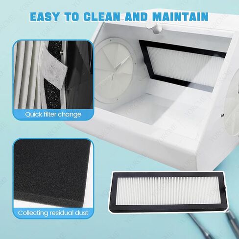 Fully Enclosed Dust Hood, Dental Dust Collector, with Dual Fans & LED Lights,Dental Tools, Desktop Containment Box, for Dental Labs Dust Protection for Professionals in Kuwait
