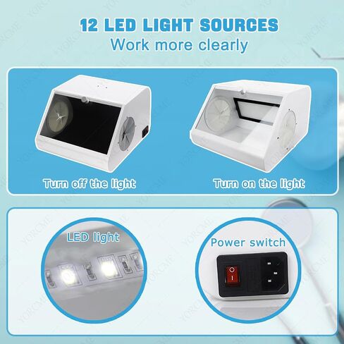 Fully Enclosed Dust Hood, Dental Dust Collector, with Dual Fans & LED Lights,Dental Tools, Desktop Containment Box, for Dental Labs Dust Protection for Professionals in Kuwait