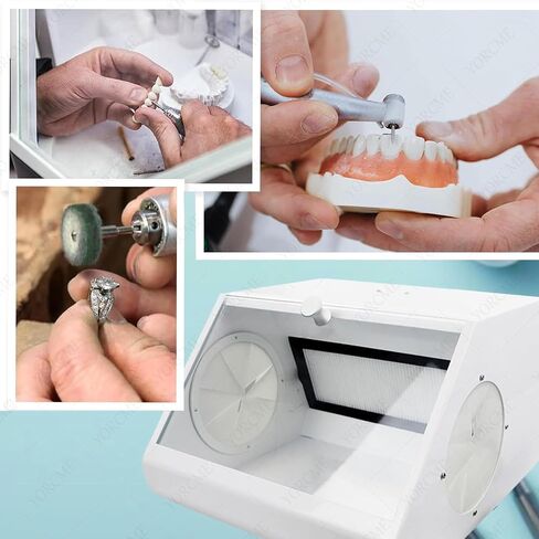 Fully Enclosed Dust Hood, Dental Dust Collector, with Dual Fans & LED Lights,Dental Tools, Desktop Containment Box, for Dental Labs Dust Protection for Professionals in Kuwait