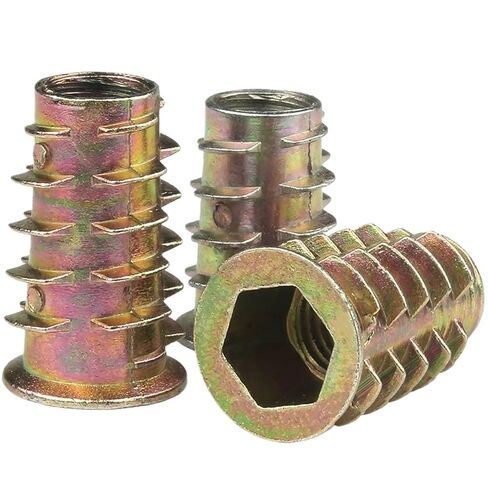 10pcs Zinc Alloy Flanged Hex Drive Wood Insert Nuts - M4-M10 Furniture Hardware Pack(M10x25mm) in Kuwait