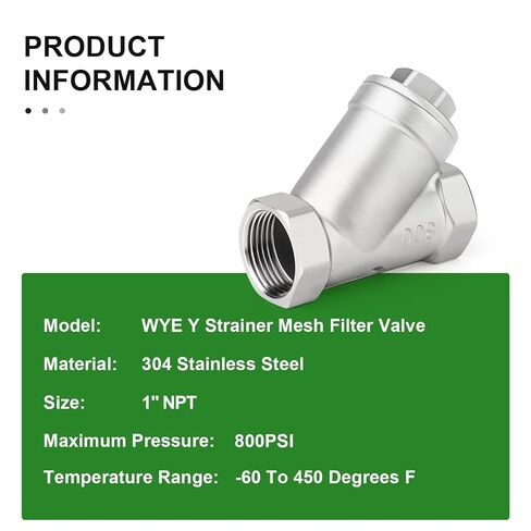 TAISHER 1 قطعة 304 الفولاذ المقاوم للصدأ 1 "NPT أنثى WYE Y مصفاة صمام مرشح شبكي CF8 WOG 800 in Kuwait