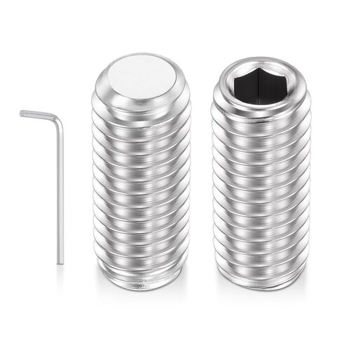 50 قطعة من البراغي المسطحة السداسية - [M6-1x30mm] 18-8 من الفولاذ المقاوم للصدأ بدون رأس برأس ألين مع مفتاح ربط لمقابض الأبواب وتركيبات الحمام ورف المناشف in Kuwait
