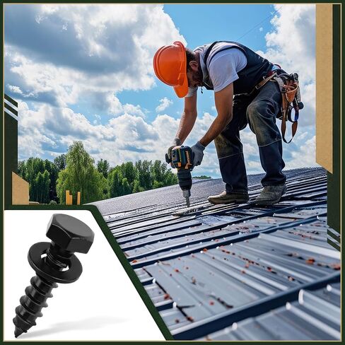 Hicarer 1/2" X 2" 80 Pack Hex Head Lag Bolts with Washers Heavy Duty Lag Screws Kit Black Ceramic Coating Wood Screws for Furniture Woodworking Deck Fences Gazebo Timber Outdoor Construction in Kuwait